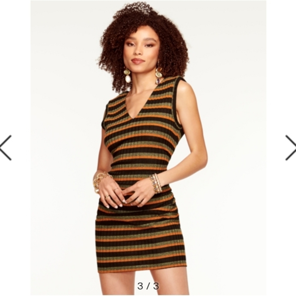 New Ramy Brook V-neck mini dress Size L in clover combo